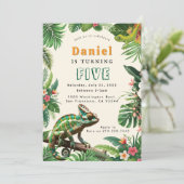 Reptile Birthday Einladung (Stehend Vorderseite)