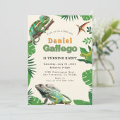 Reptile Birthday Einladung (Stehend Vorderseite)