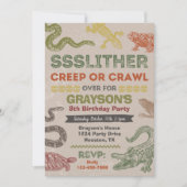 Reptile Birthday Einladung | Reptil-Party (Vorderseite)