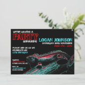 Reptile Birthday Party Einladungen (Stehend Vorderseite)