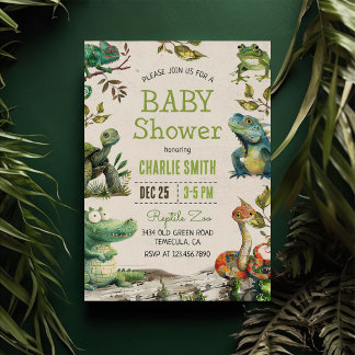 Reptile Boy Baby Boy Dusche Einladung