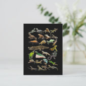 Reptile Collage Lizard Gecko Barto Dragon Postkarte (Stehend Vorderseite)