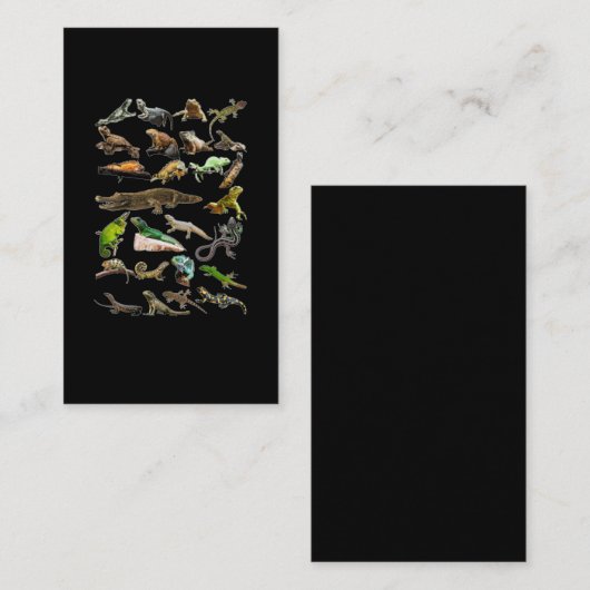Reptile Collage Lizard Gecko Barto Dragon Visitenkarte (Vorne/Hinten)