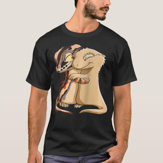 Reptile Gargoyle Gecko Hugging Crested Gecko T-Shirt (Vorderseite)