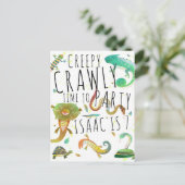 Reptile Geburtstagseinladung Postkarte (Stehend Vorderseite)