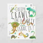 Reptile Geburtstagseinladung Postkarte (Vorne/Hinten)