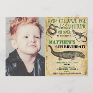 Reptile Geburtstagsjunge Einladungen, Reptiliensho Einladung