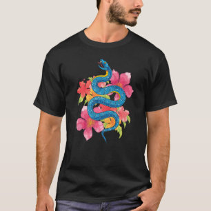 Reptile Keeper Floral Schlange Tiere Blume Schlang T-Shirt