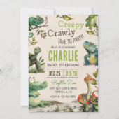 Reptile Kids 1. Geburtstag Einladung (Vorderseite)