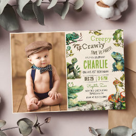 Reptile Kids 1. Geburtstag Foto Einladung