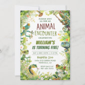 Reptile Kids Boy Geburtstagsparty Einladung (Vorderseite)