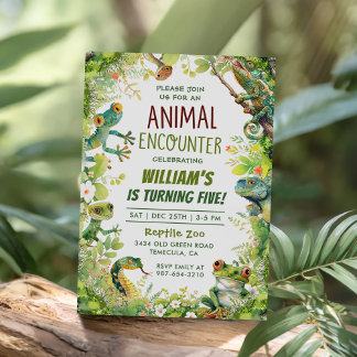 Reptile Kids Boy Geburtstagsparty Einladung