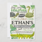 Reptile Kindergeburtstag Einladung (Vorderseite)