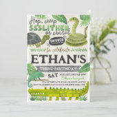 Reptile Kindergeburtstag Einladung (Stehend Vorderseite)