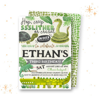 Reptile Kindergeburtstag Einladung