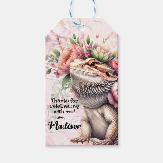 Reptile Lizard Birthday Geschenkanhänger (Vorderseite)