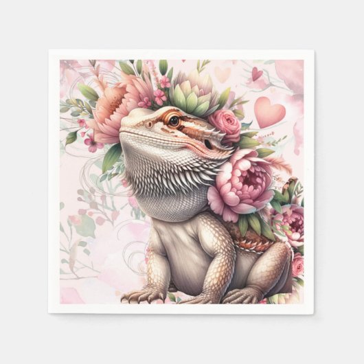 Reptile Lizard Birthday Serviette (Vorderseite)