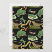 Reptile, Lizards & Amphibians Kids Birthday Kraft Einladung (Rückseite)
