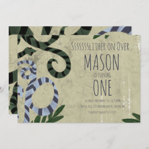 Reptile Schlange Art Zoo Einladung zur Geburtstags