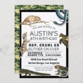Reptile Show Geburtstagsparty Einladung (Vorne/Hinten)
