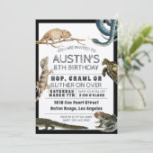 Reptile Show Geburtstagsparty Einladung (Stehend Vorderseite)