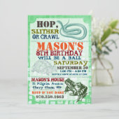 Reptile Show Geburtstagsparty Einladung (Stehend Vorderseite)