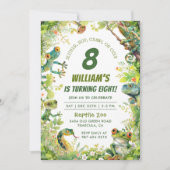 Reptile Slither Crawl Schlange Geburtstag Einladung (Vorderseite)