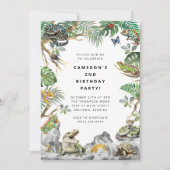 Reptile Slither Crawl Snake Turtle Birthday  Einladung (Vorderseite)