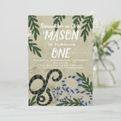 Reptile Snake Zoo Tropische Geburtstagsparty Einladung (Stehend Vorderseite)