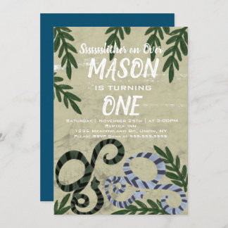 Reptile Snake Zoo Tropische Geburtstagsparty Einladung