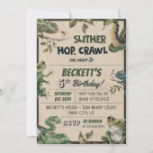Reptile Themed Kid's Geburtstagsparty Einladung (Vorderseite)