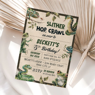 Reptile Themed Kid's Geburtstagsparty Einladung
