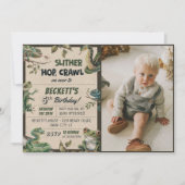 Reptile Themed Kid's Geburtstagsparty Foto Einladung (Vorderseite)