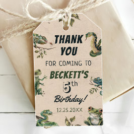 Reptile Themed Kid's Geburtstagsparty Geschenkanhänger