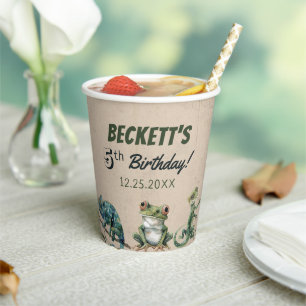 Reptile Themed Kid's Geburtstagsparty Pappbecher