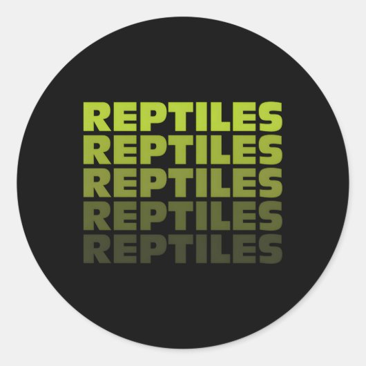 Reptile wiederholte Worte Herpetologie Reptilien Runder Aufkleber (Vorderseite)