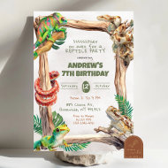 Reptiles Boy Birthday Einladung