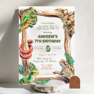 Reptiles Boy Birthday Einladung