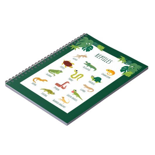 Reptiles School Bildung Learning Notizblock (Linke Seite)