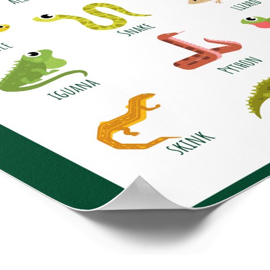 Reptiles School Bildung Learning Poster (Ecke)