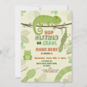 Reptiles Snake Birthday Party Lizard Snakes Iguana Einladung (Vorderseite)