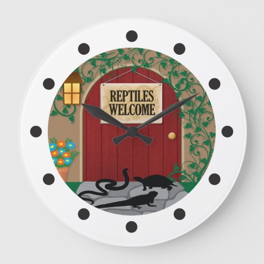 Reptiles Welcome Große Wanduhr (Vorderseite)