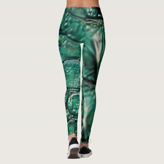 Reptilian Chic Emerald Design Leggings (Rückseite)