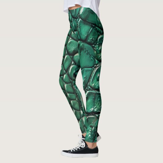 Reptilian Chic Emerald Design Leggings (Links)