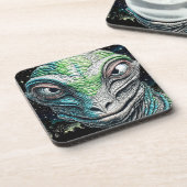 Reptilian Lizard Man Alien Extraterrestrial wird Getränkeuntersetzer (Linke Seite)