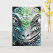 Reptilian Lizard Man Alien Extraterrestrial wird Karte (Gelbe Blume)