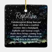 Reptilian Lizard Man Alien Extraterrestrial wird Keramikornament (Rückseite)