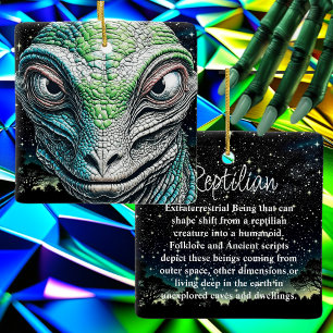 Reptilian Lizard Man Alien Extraterrestrial wird Keramikornament