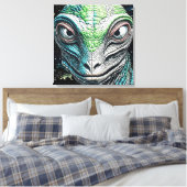 Reptilian Lizard Man Alien Extraterrestrial wird Leinwanddruck (Insitu (Schlafzimmer))