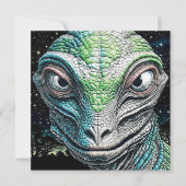 Reptilian Lizard Man Alien Extraterrestrial wird Mitteilungskarte (Vorderseite)